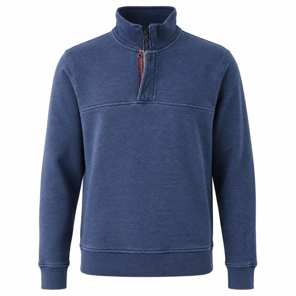 Orvis Signature Collection Men's 1/4 Zip Snap Long Sleeve Sweatshirt Blue M